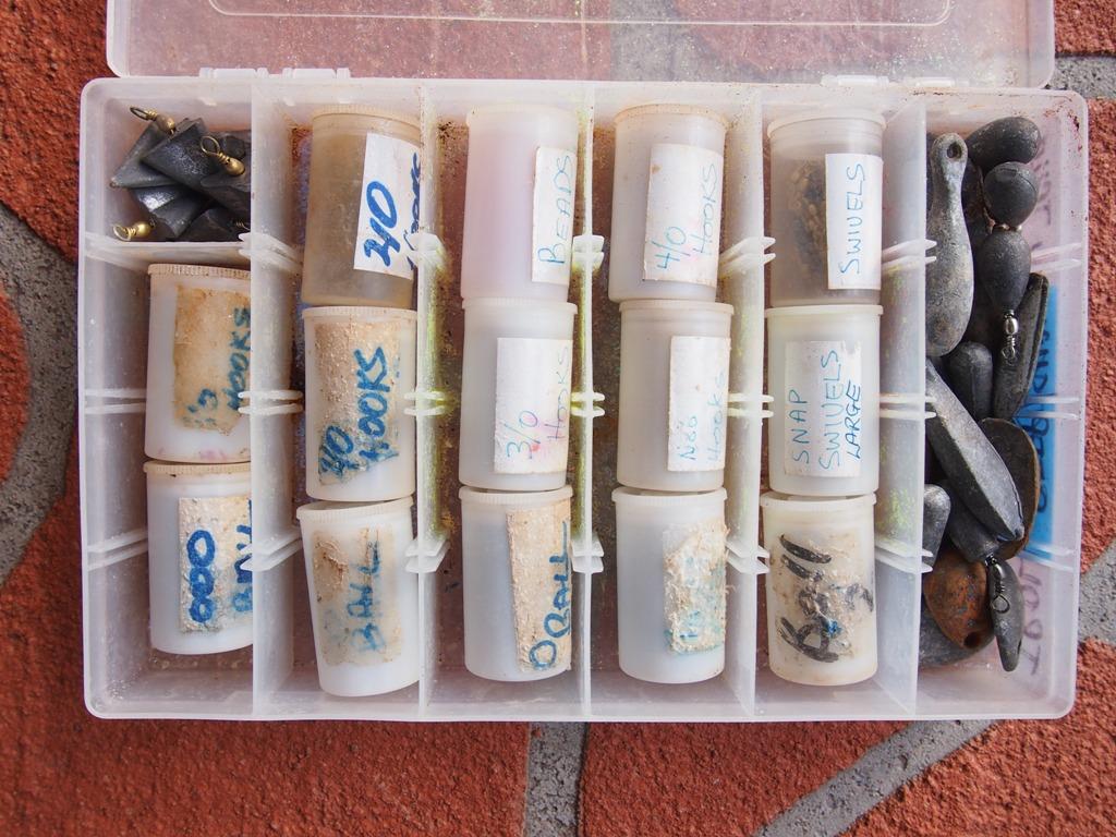 Beach fishing tackle box for targeting bream, whiting, flathead, dart and mulloway © Gary Brown